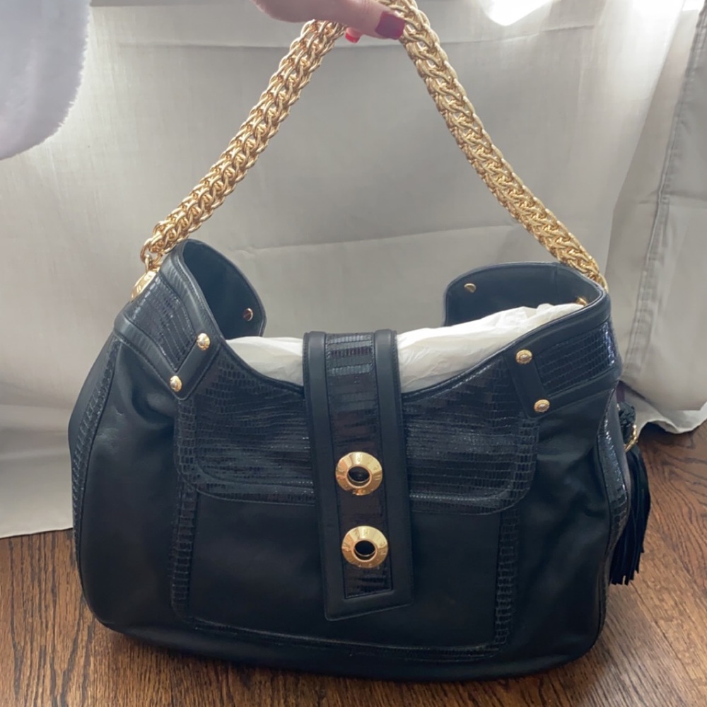 Henri bendel gold chain strap handbag